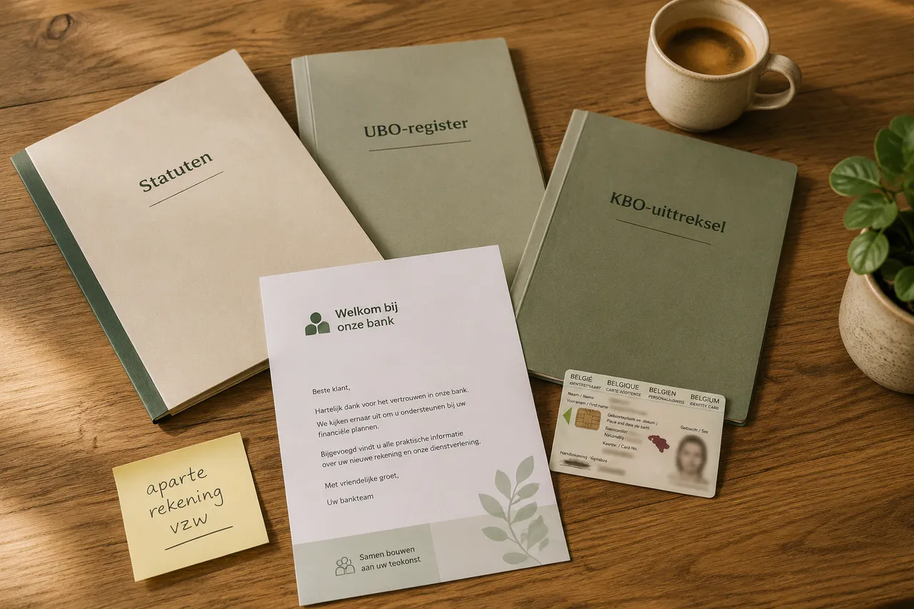 Documenten voor een verenigingsrekening: statuten, UBO en KBO-uittreksel