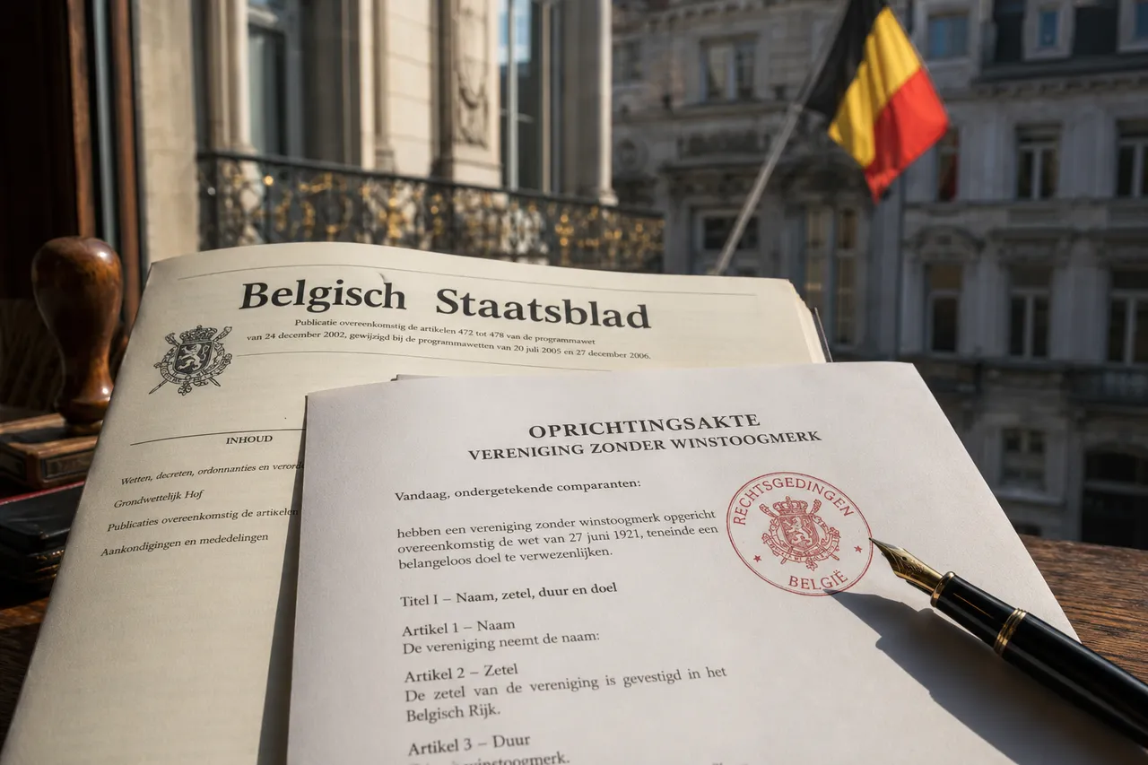 Officiële Belgische publicatie met vzw-oprichtingsakte