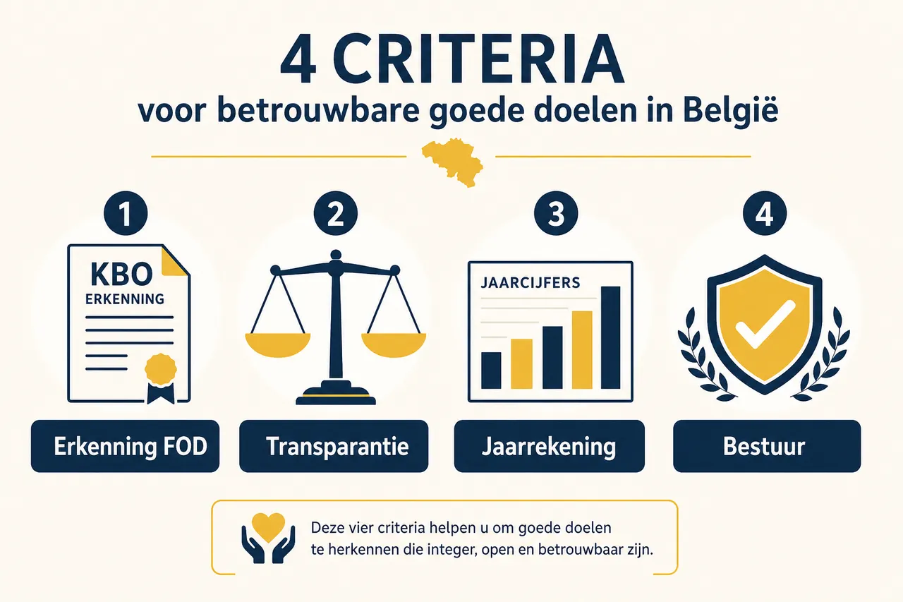 Vier criteria voor betrouwbare goede doelen