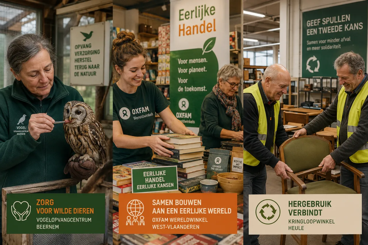 Drie West-Vlaamse vrijwilligersscènes: dierenopvang, wereldwinkel en kringloopwinkel