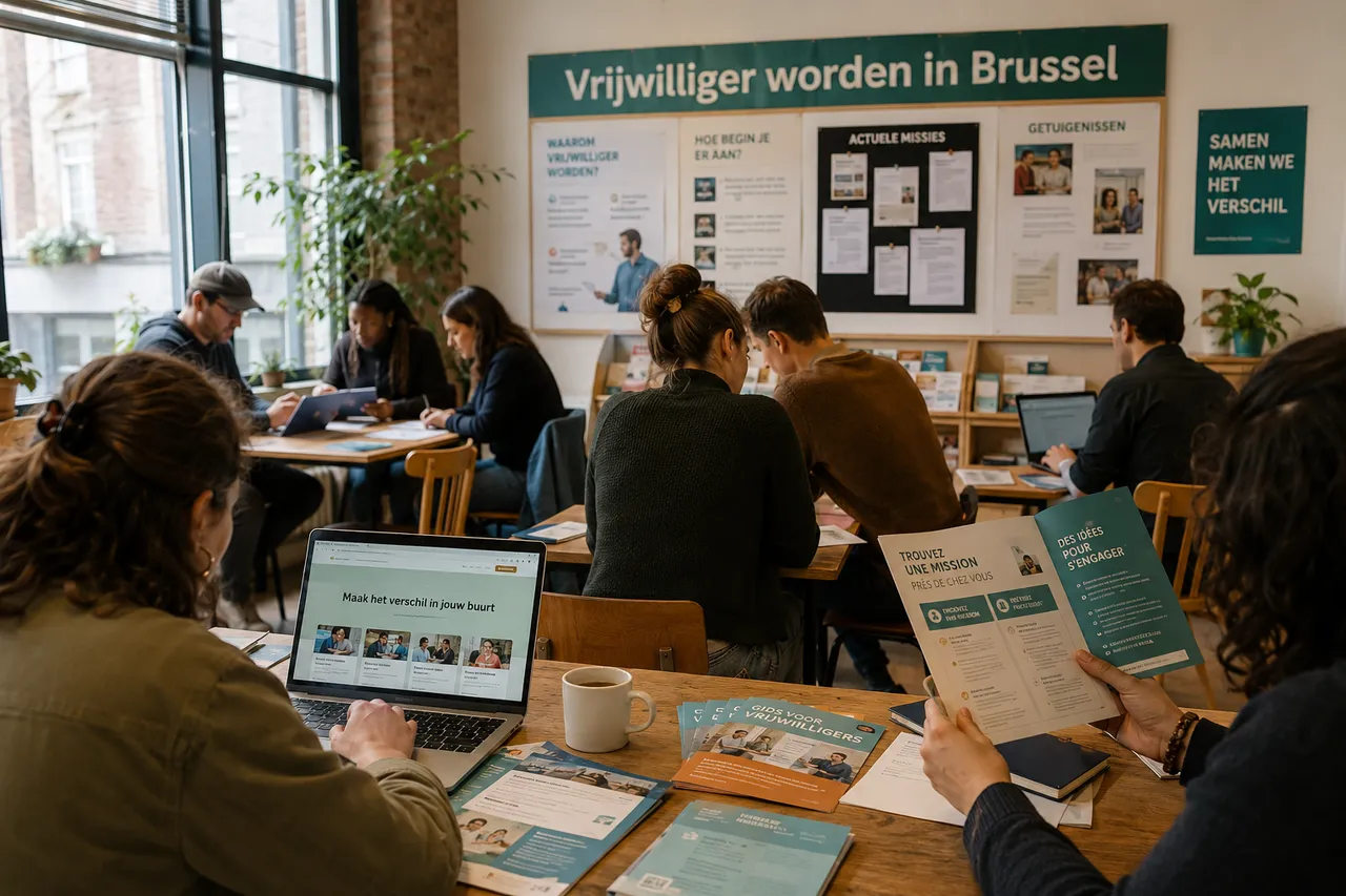 Vrijwilligerscentrum in Brussel met meertalige infofolders