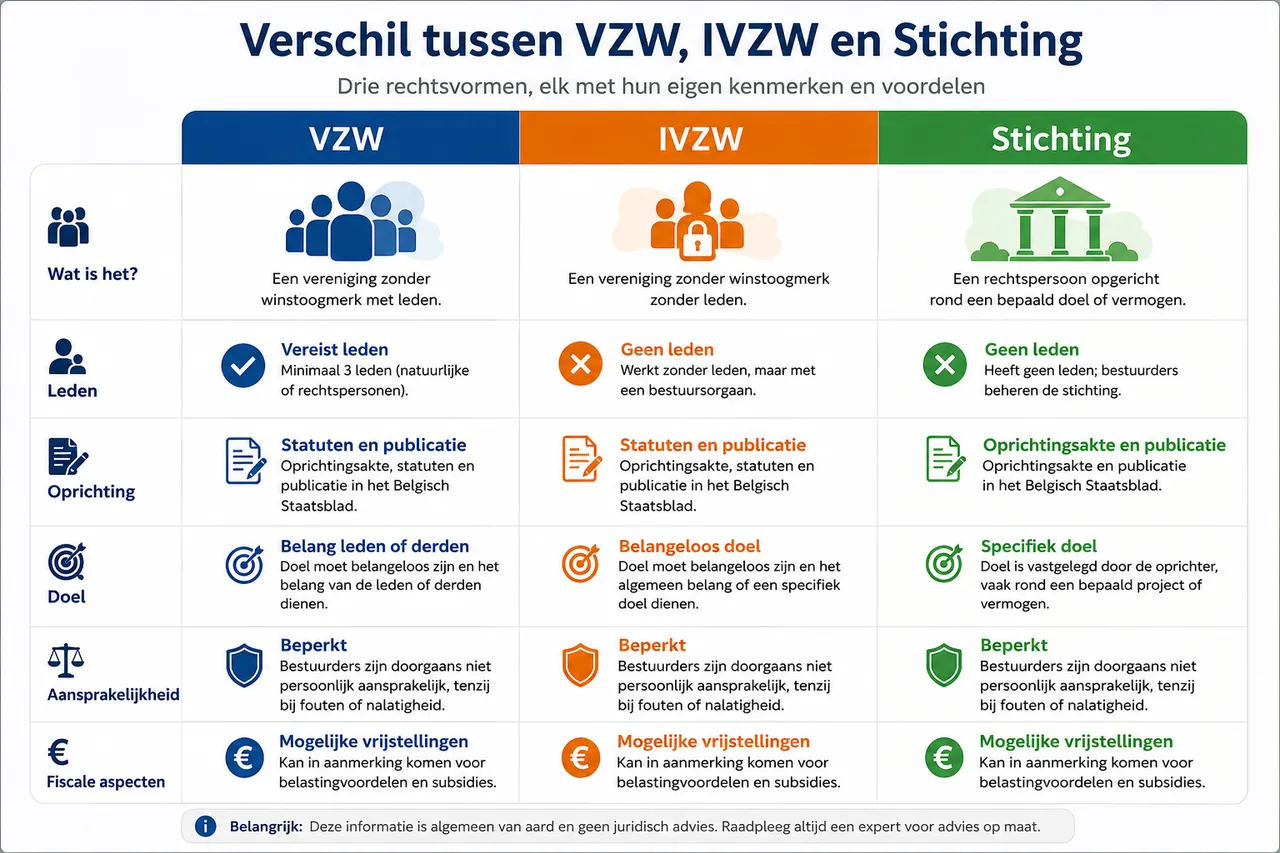 Verschil tussen vzw en ivzw